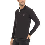 Logo Long Sleeve Polo Shirt // Black (M)