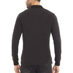 Logo Long Sleeve Polo Shirt // Black (XL)