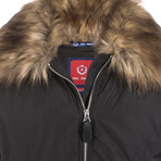 Fur Lined Winter Coat // Black (XL)