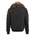 Fur Lined Winter Coat // Black (2XL)