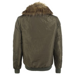 Fur Linned Winter Coat // Khaki (M)
