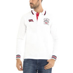 Boat Race Long Sleeve Polo Shirt // White (S)