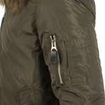 Fur Linned Winter Coat // Khaki (XS)
