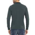 Logo Long Sleeve Polo Shirt // Dark Green (XL)