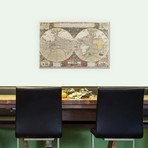 Historical Map of the World // 1595 (18"W x 12"H x 0.75"D)