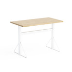 Carnegie Benching Desk Table (White + Natural)