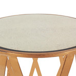 Clifton Drum Brushed Gold Table Set