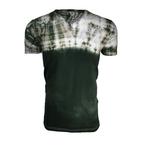 Ultra Soft Hand Dyed V-Neck // Top Half // Military Green (S)