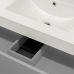 Sasha Floating Wall-Hung Bathroom Vanity + Sink-Top + 2 Drawers // Gray (24")