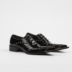 Leather Fashion Shoes Metal Toe Oxford Lace Up // Black (US: 9)