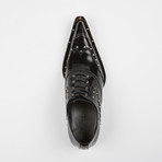 Leather Fashion Shoes Metal Toe Oxford Lace Up // Black (US: 10)