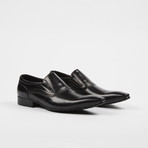 Leather Slip-On Pointed Loafer Shoes // Black (US: 9)