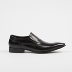 Leather Slip-On Pointed Loafer Shoes // Black (US: 10)