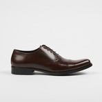 Leather Cap Toe Brogue Oxford Shoes // Brown (US: 8)