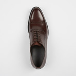 Leather Cap Toe Brogue Oxford Shoes // Brown (US: 7)