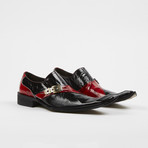 Leather Fashion Oxford Slip On Shoes // Black + Red (US: 11)