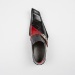 Leather Fashion Oxford Slip On Shoes // Black + Red (US: 9)