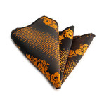 Handkerchief // Dark Brown + Orange Flowers