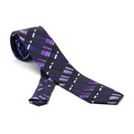 Tie // Purple + Blue + Black + White Check