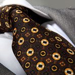 Silk Tie // Brown Champagne Circles