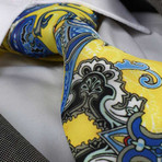 European Exclusive Silk Tie + Gift Box // Yellow with Multicolor Paisley