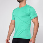 Round Neck Short Sleeve T-Shirt // Turquoise (XL)