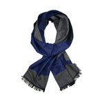 Trim Scarf // Solid Navy + Grey