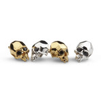 Gold Plated Vampire Skull Stud Earrings