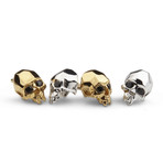 Silver Vampire Skull Stud Earrings