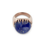 Rose Gold Lapis Ring (Size 6.5)