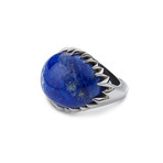 Silver Lapis Pinky Ring (Size 4.75)