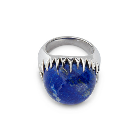 Silver Lapis Pinky Ring (Size 4.75)