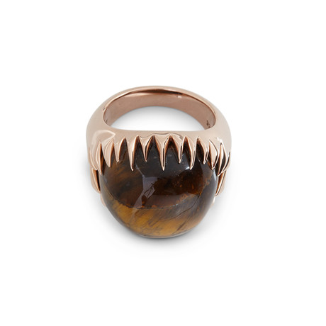 Rose Gold Tiger Pinky Ring (Size 4.75)