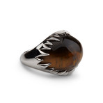 Silver Tiger Eye Ring (Size 6.5)