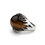 Silver Tiger Eye Ring (Size 6.5)