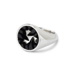 Silver Onyx Signet Pinky Ring (Size 4.75)