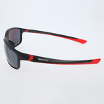 Larenz Sunglasses // Black + Red + Grey