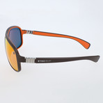 Naldi Sunglasses // Dark Brown + Orange Mirror