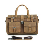 Faara Leather Duffle Bag // Brown