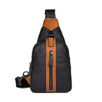Vence Leather Chest Bag (Black)
