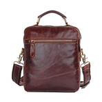 Zeifer Vintage Leather Shoulder Bag // Red Brown