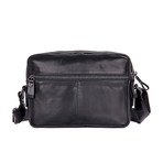 Kelleck Leather Messenger Bag (Black)