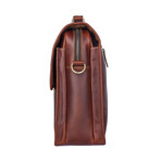 Leather Briefcase // Red Brown