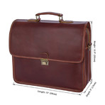Leather Briefcase // Red Brown
