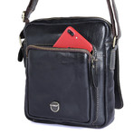 Asher Leather Shoulder Bag (Black)