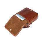 Burak Leather Messenger Bag // Brown