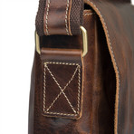 Octavius Leather Messenger Bag // Brown