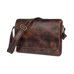 Octavius Leather Messenger Bag // Brown