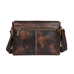 Cambria Leather Messenger Bag // Brown