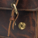 Aden Leather Messenger Bag // Brown